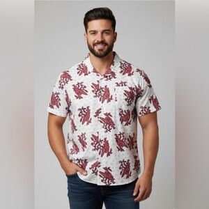 NEW Levi's Red Floral Hawaiian Shirt |Men's XXL (2XL) Standard Fit| Short Sleeve